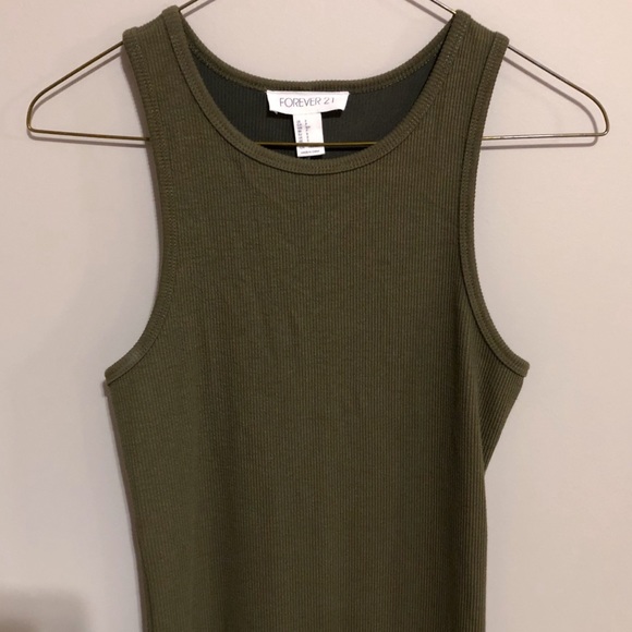 Forever 21 slim fitting olive dress - Picture 3 of 4